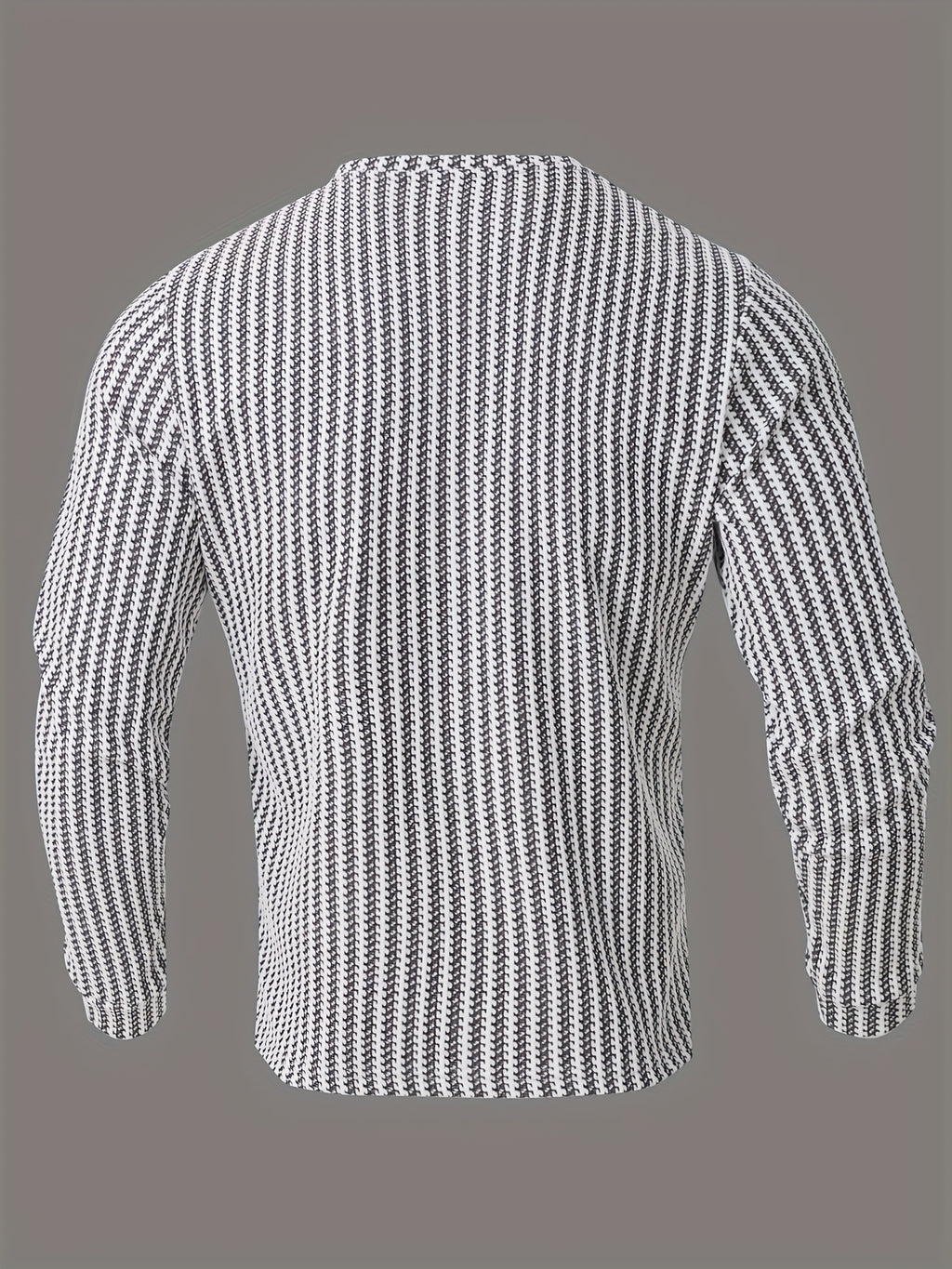 Men's New Fashion Casual V-Neck Long Sleeve Henley Shirt | High-Quality Men's Autumn/Winter Warm Sports Sweater | Perfect Christmas Gift for Boyfriend or Husband | Two-Tone Houndstooth Pattern Design | Thick and Warm | Ideal for Daily Casual - White