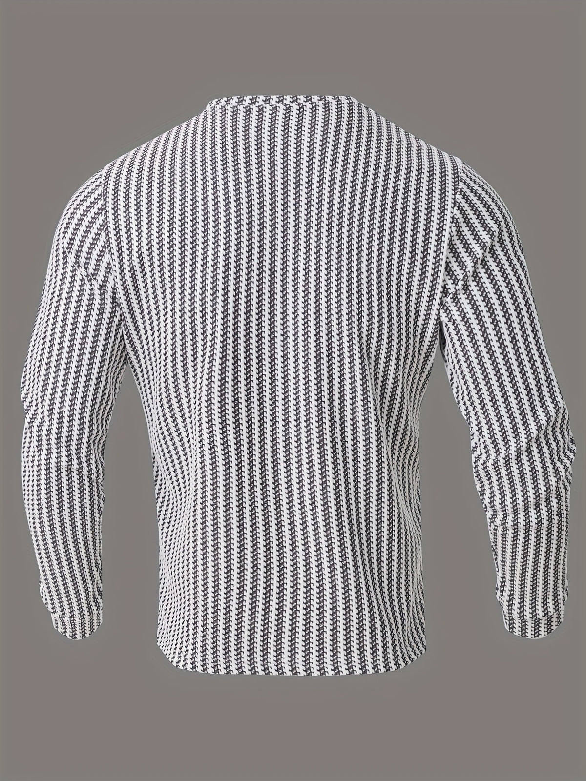 Men's New Fashion Casual V-Neck Long Sleeve Henley Shirt | High-Quality Men's Autumn/Winter Warm Sports Sweater | Perfect Christmas Gift for Boyfriend or Husband | Two-Tone Houndstooth Pattern Design | Thick and Warm | Ideal for Daily Casual - White