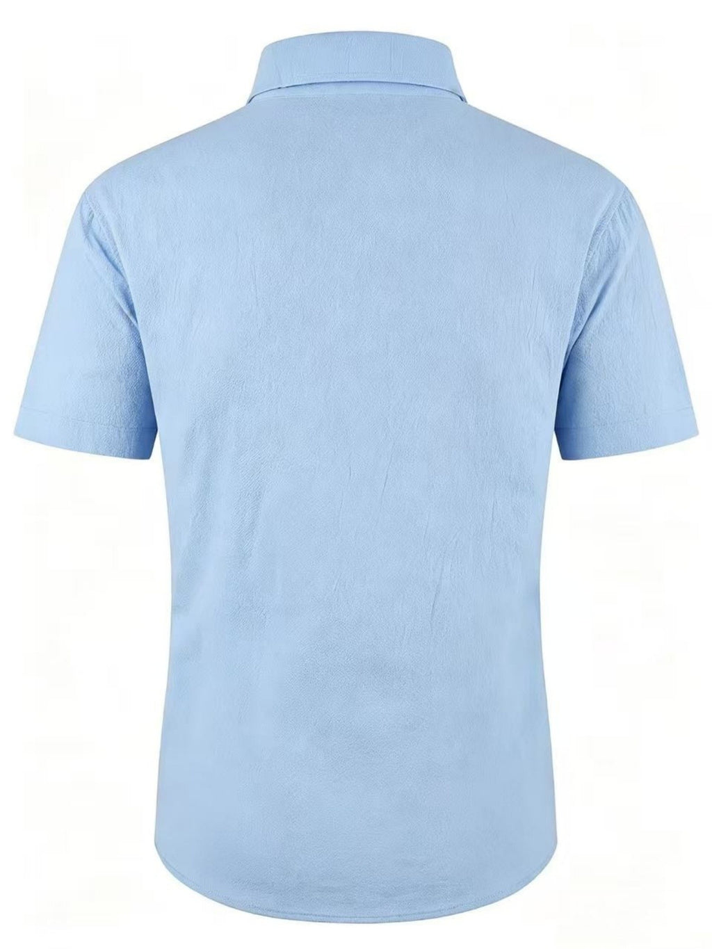Men'S Summer Casual Short Sleeve Shirt, Outdoor Leisure Sports Print Lapel Comfortable Short Sleeve - Sky Blue