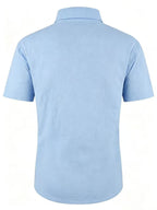 Men'S Summer Casual Short Sleeve Shirt, Outdoor Leisure Sports Print Lapel Comfortable Short Sleeve - Sky Blue