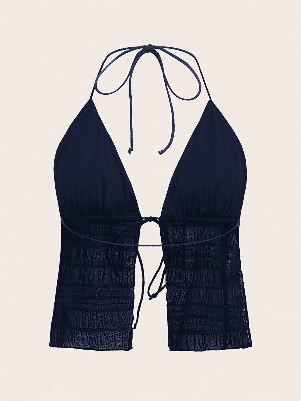 Women'S Fashion Elegant Casual Mesh Cami - Navy Color