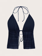 Women'S Fashion Elegant Casual Mesh Cami - Navy Color