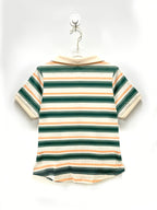 Summer Short-Sleeved T-Shirt for Women, 2025 New Style, Elegant Color-Blocking Stripes, Slim-Fit, Halfopen Collar, Short Top - Stripe