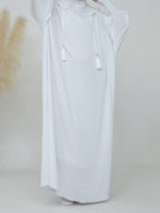 Plus Size - Plus Size - 1pc Prayer Jilbab Outfit for Muslim Women, Stylish And Elegant, Features a Solid Color, Ideal for Everyday Wear, Festivals, Gatherings, And Outdoor Events. Women'S Islamic - White