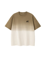 DALUMAN Outdoor Brand Summer Men'S Short Sleeve T-Shirt, Summer Men'S Half Sleeve, Loose Thick Gradient Color T-Shirt, Men'S Drop Shoulder Loose Top, Comfortable Casual Round Neck Short Sleeve Men - Coffee Color