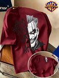Men'S 100% Short Sleeve T-Shirt, American Trendy Character Print Top, Complete Black And White Comic Figure Scene with Distressed Graffiti Letters, Eye-Catching Visual Effect, Suitable for Various Casual Occasions, Relaxed Fit, And Fade-Resistant - Burgundy