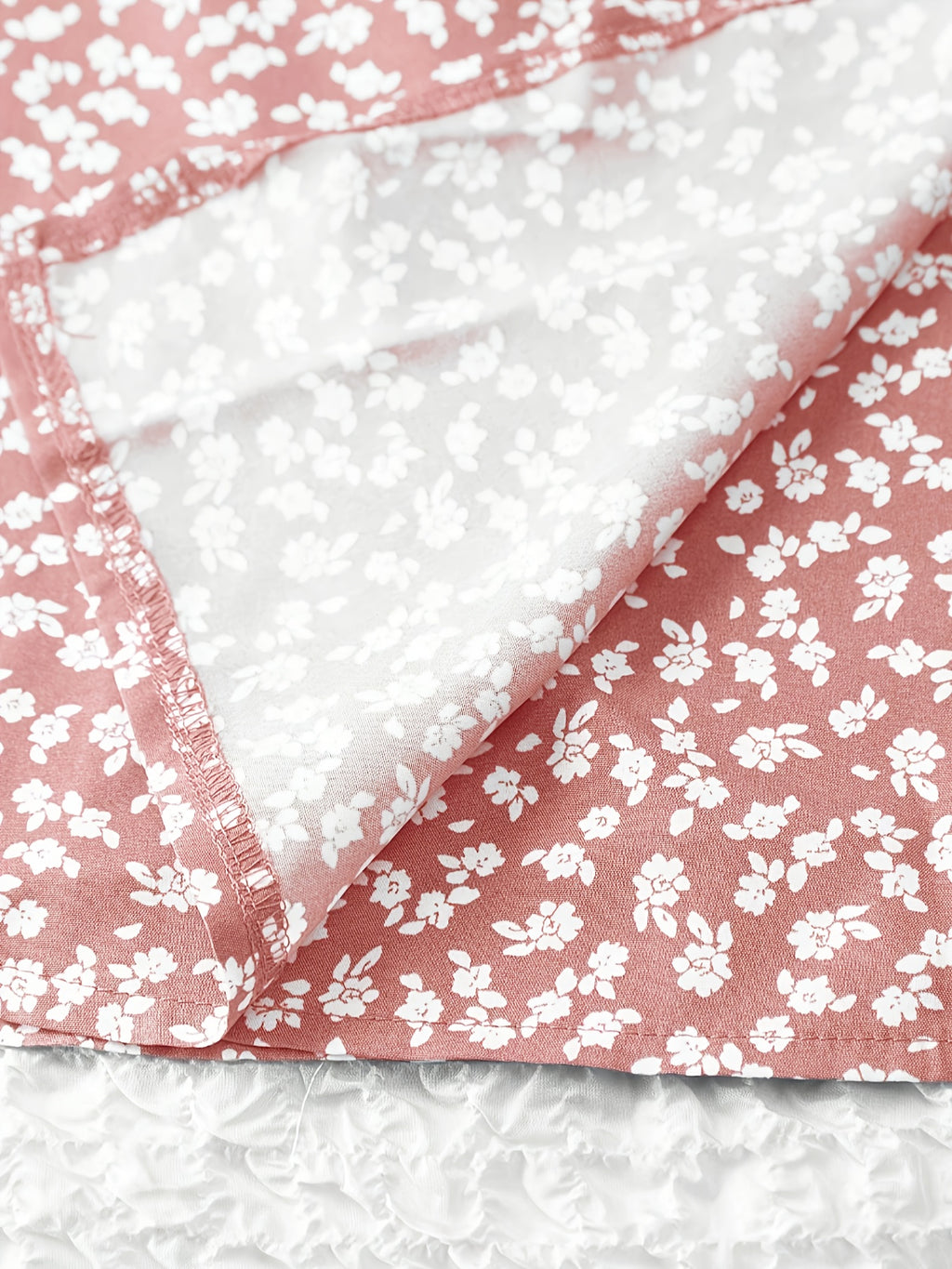Floral Print Wrap Tie Midi Skirt - Pale Pinkish Gray