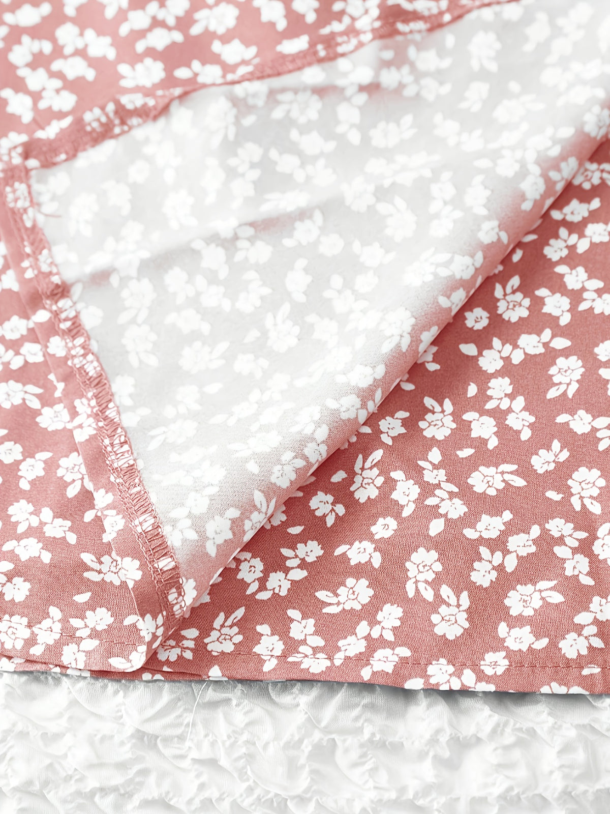 Floral Print Wrap Tie Midi Skirt - Pale Pinkish Gray