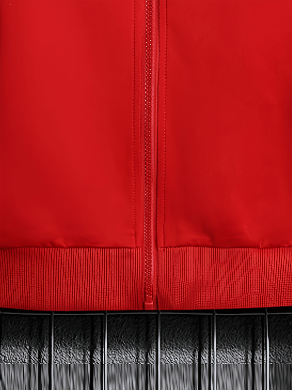 [Pearson OBM] Men'S Spring Autumn Casual Easy All-Match Outdoor Sports Jacket, Small Stand Collar Solid Color with Three Stripes, Side Seam Zipper Pockets, Elastic Cuffs And Hem Design, Full Zip Closure Coat, Suitable for Vacation, Sports - Red