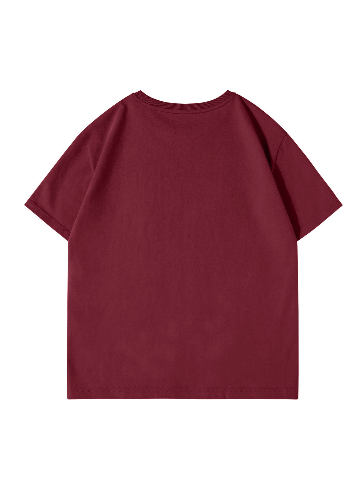 100% Men'S Summer Casual T-Shirt, Loose Fit - Claret-1