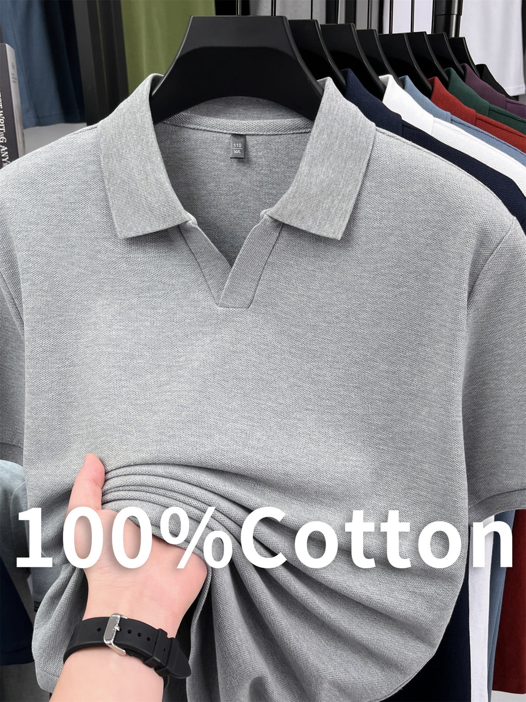 [Pearson OBM] Summer New Men'S Short Sleeve Polo Shirt, Lapel Easy Business Casual Premium Breathable Short Sleeve T-Shirt, Men'S Wear, Hongyang - Grey