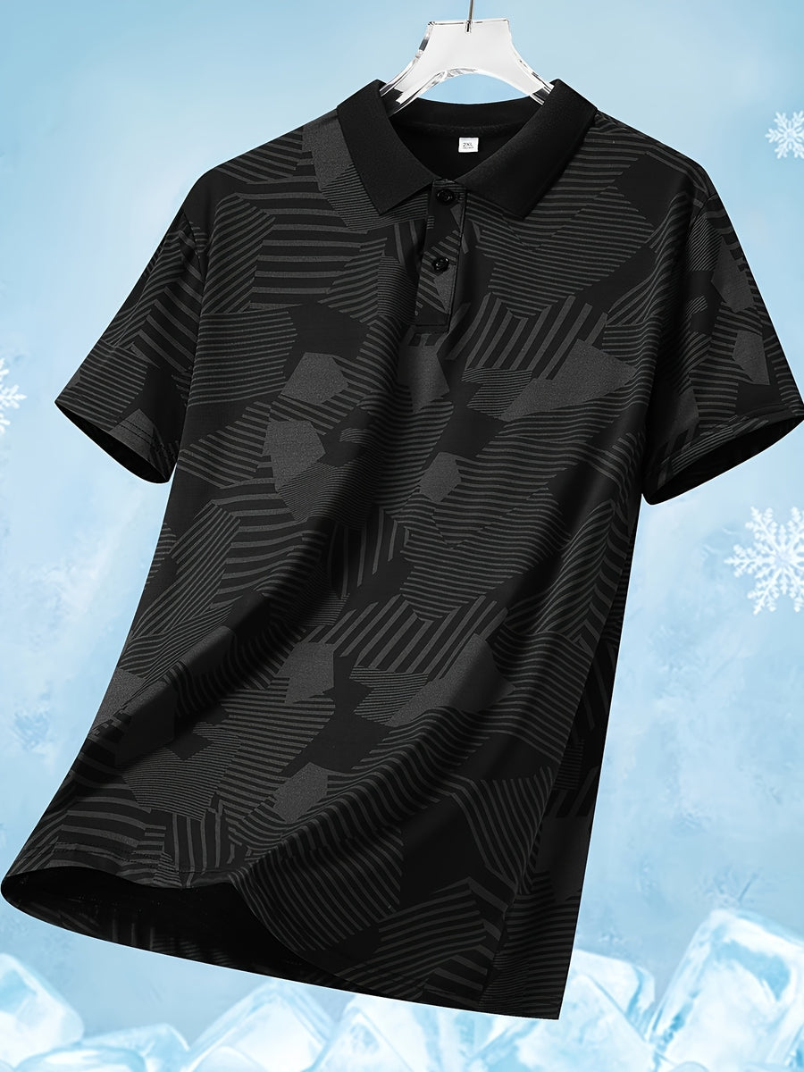 1pc, Men'S Summer Casual Polo Shirt, Elasticity Collar, Breathable Quick Dry Short Sleeve, Suitable for Daily Business Outdoor Running Sports, Multiple Colors - Black