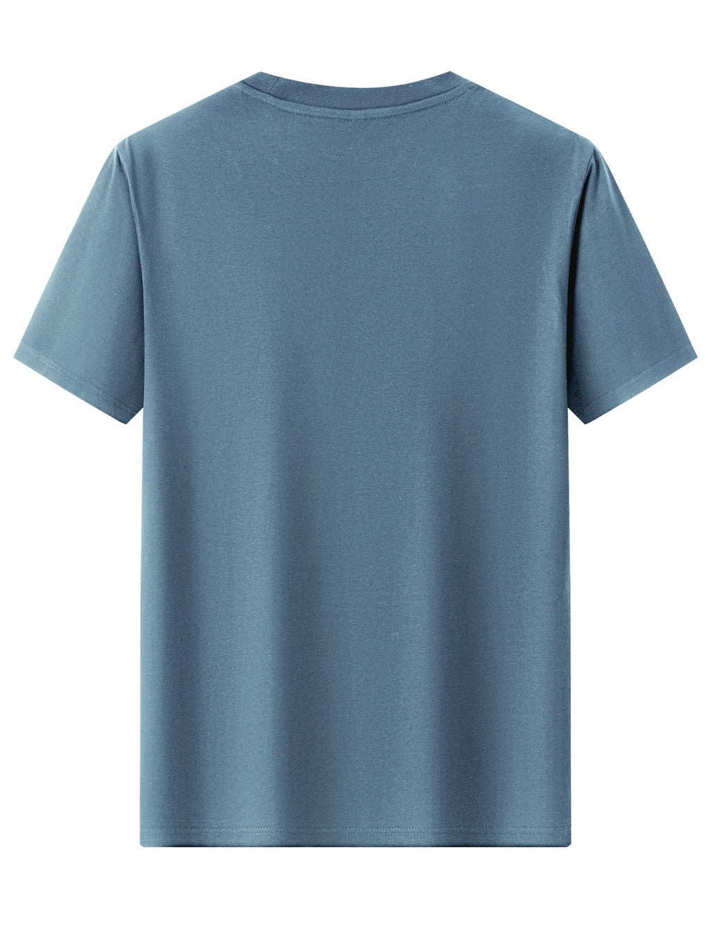 100% Cotton Men's T-Shirt, Summer Short Sleeve Thin Top, Trendy Fashionable Slim Fit, Simple and Casual, Versatile for Daily Wear, Artistic Brushstroke English Print with  Slogan Pattern - Peacock Blue