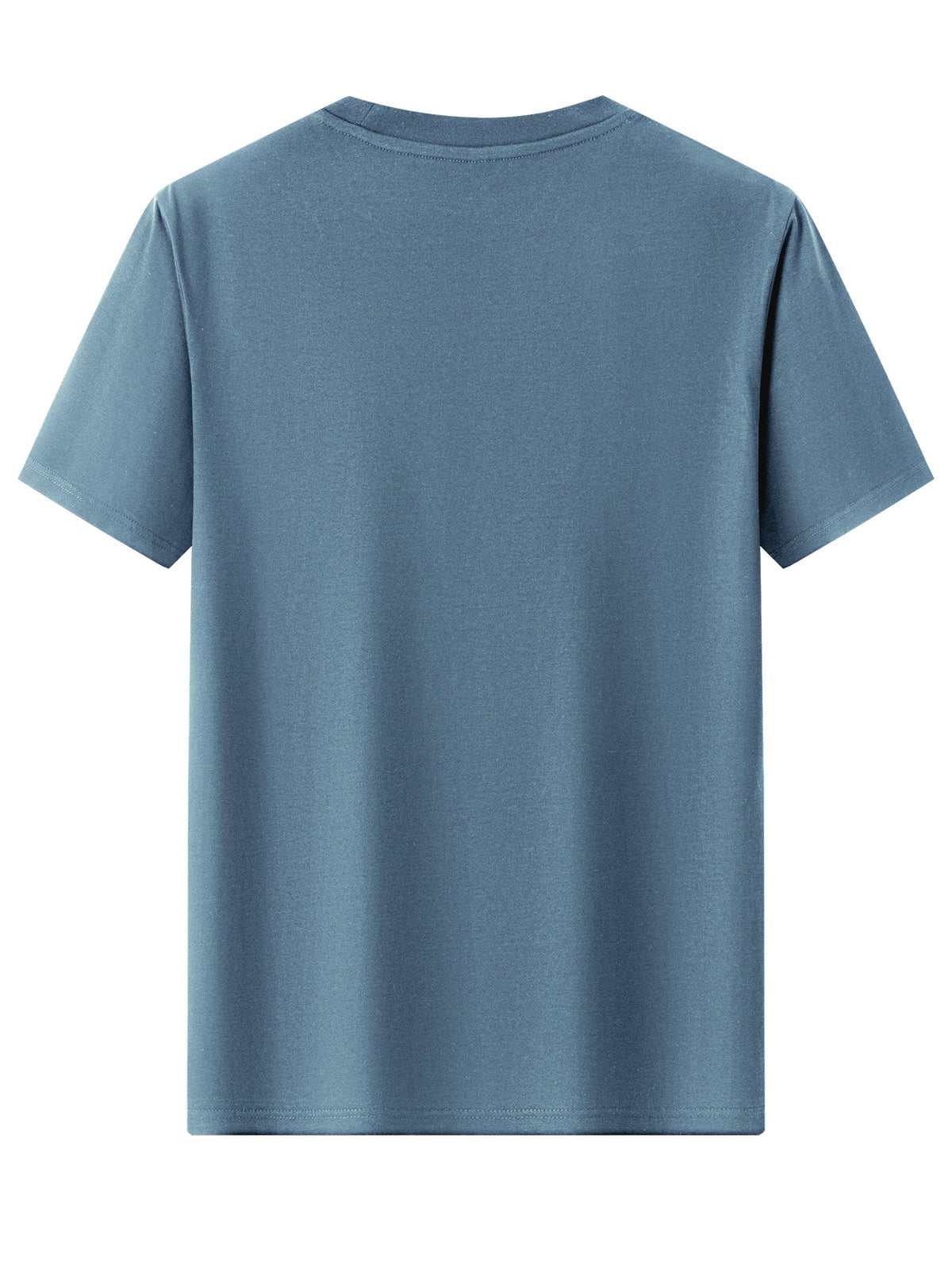 100% Cotton Men's T-Shirt, Summer Short Sleeve Thin Top, Trendy Fashionable Slim Fit, Simple and Casual, Versatile for Daily Wear, Artistic Brushstroke English Print with  Slogan Pattern - Peacock Blue