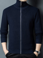 Lapel Full-Zip Knit Cardigan Jacket, Versatile And Practical - SINBOS - Shangqing