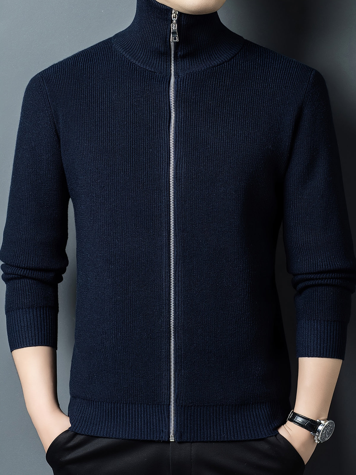 Lapel Full-Zip Knit Cardigan Jacket, Versatile And Practical - SINBOS - Shangqing
