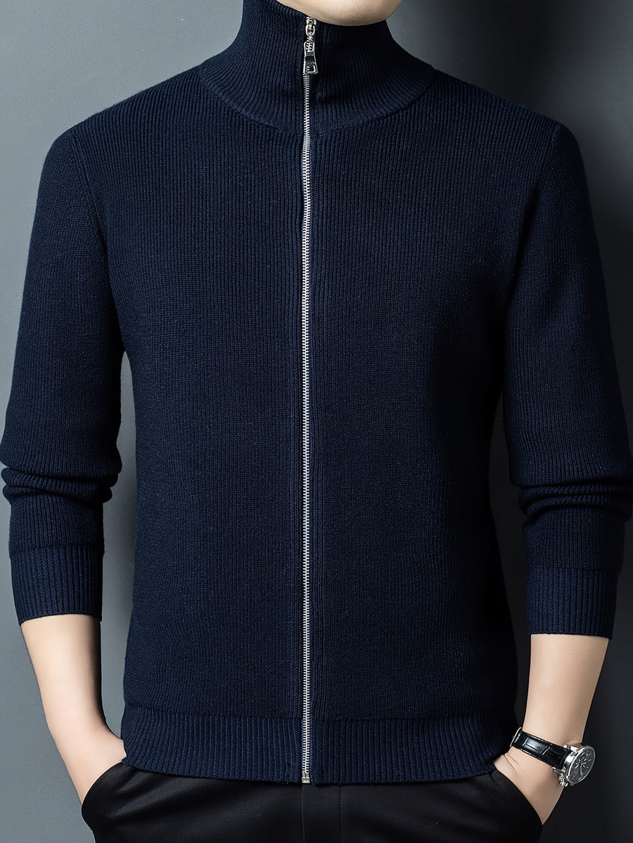Lapel Full-Zip Knit Cardigan Jacket, Versatile And Practical - SINBOS - Shangqing