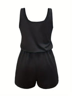 Ladies' Elegant And Casual Vacation Romper - Black