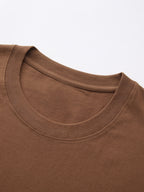 Men'S 100% Round Neck Short Sleeve T-Shirt with Turtle, Floral, And Wave Print, Comfortable, Soft, Breathable, Casual, Fashionable Summer Top - COFFEE COLOR