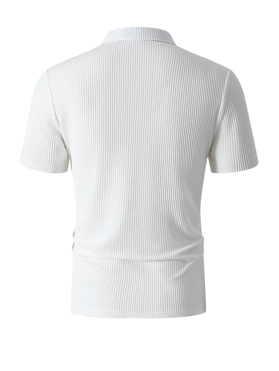 Men'S Outdoor Sports Short Sleeve Summer Casual Comfortable Polo Shirt Henley Shirt - White