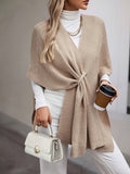 Chic and Casual Solid Color Women's Shawl Cardigan - Khaki