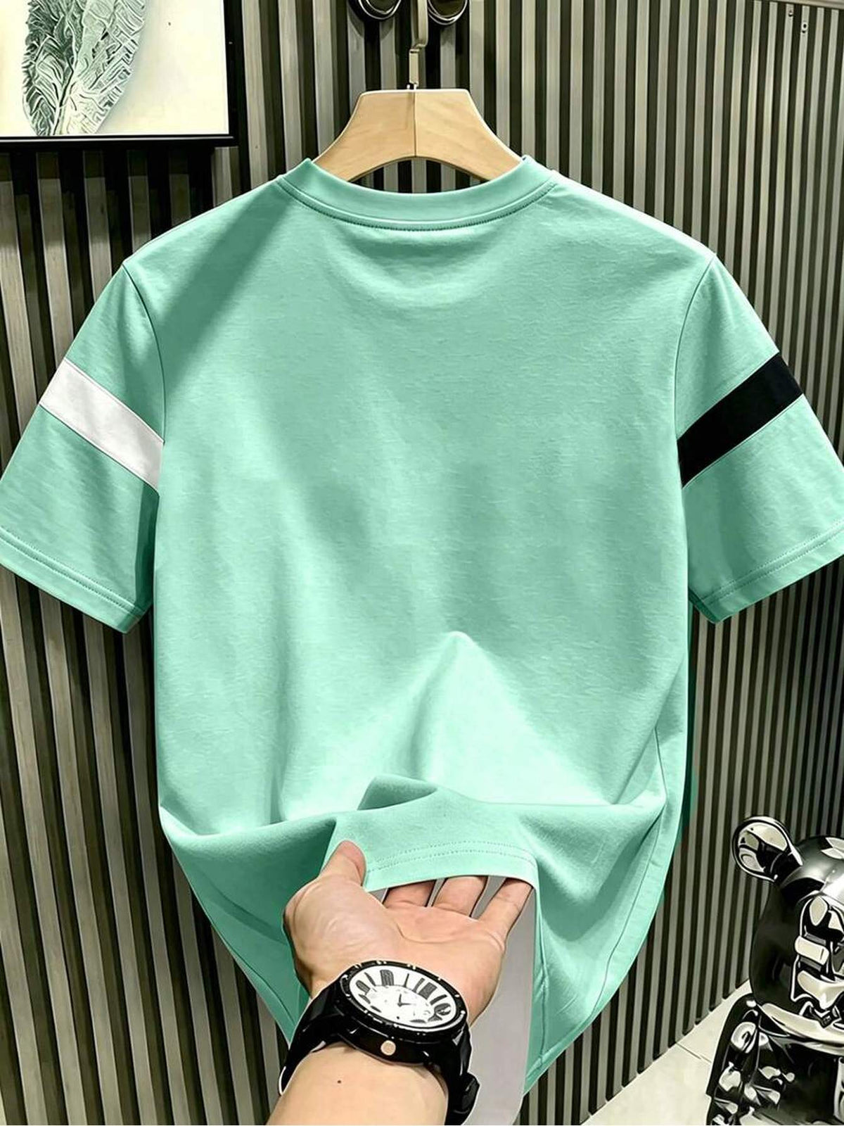 [Printed Design – Not Textured] Men's Summer Casual Color Block Patchwork T-shirt - Multicolor 7
