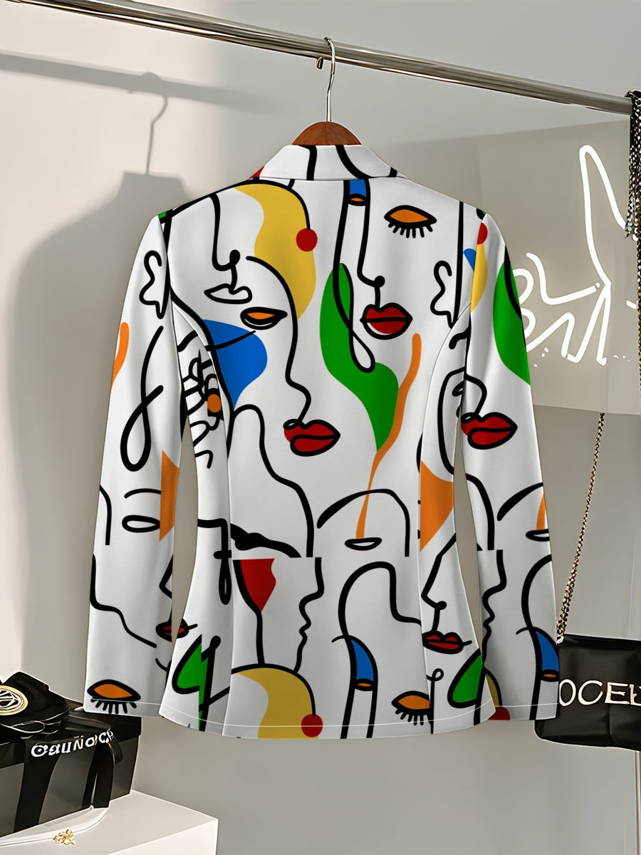This Stylish And Elegant Women'S Blazer Is Designed Specifically for Spring And Autumn Seasons. As a Versatile Lapel Jacket, It Is Suitable for a Wide Range of Occasions, Offering a Look That Is Both Creative And Highly Fashionable - Color On White Background