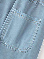 Women'S Tencel Denim Jeans, Spring/Summer Style, Thin Korean Style, High Waist, Slim Fit, Straight Leg, Wide Leg, Ice Flowy Casual Pants - Light Blue