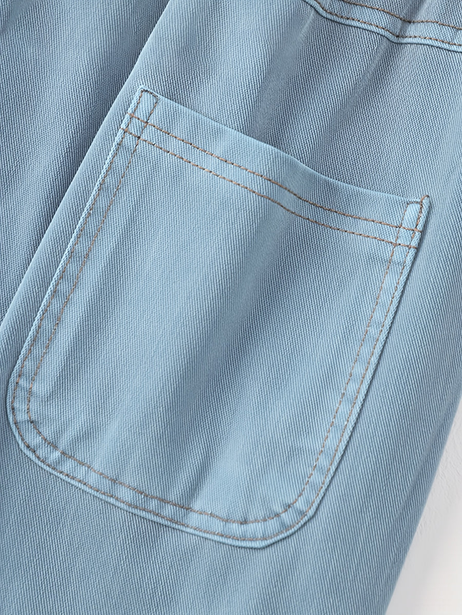 Women'S Tencel Denim Jeans, Spring/Summer Style, Thin Korean Style, High Waist, Slim Fit, Straight Leg, Wide Leg, Ice Flowy Casual Pants - Light Blue