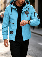 Men's Spring-Autumn New Style Fashion Zipper Jacket - Fashionable and Versatile Outdoor Daily Casual Commuting Jacket - Multi-pocket Hooded Jacket - Can Also Be Given as a Gift to Others - Light Green