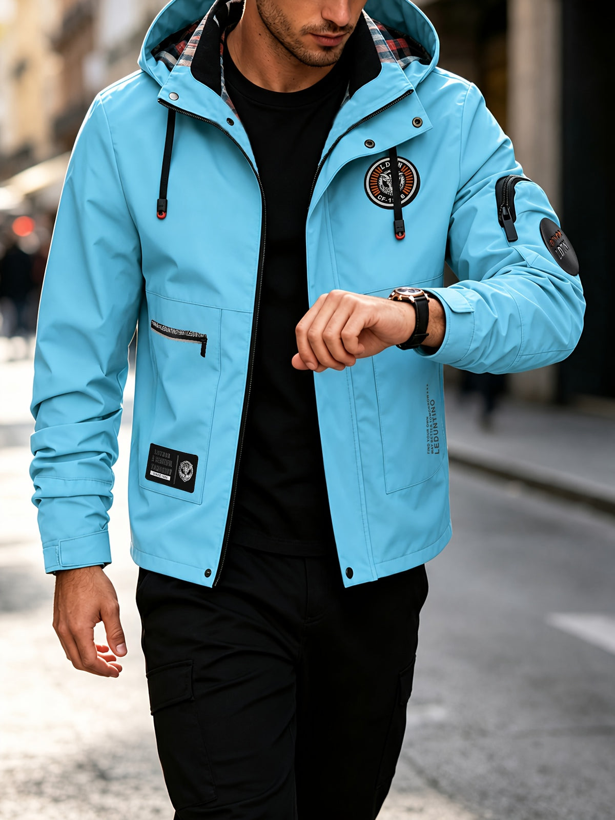 Men's Spring-Autumn New Style Fashion Zipper Jacket - Fashionable and Versatile Outdoor Daily Casual Commuting Jacket - Multi-pocket Hooded Jacket - Can Also Be Given as a Gift to Others - Light Green