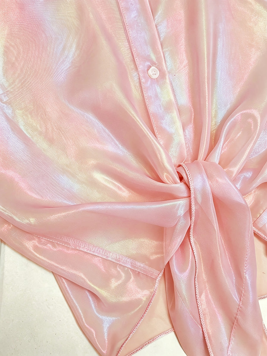 Women'S Popular Fashion Casual Blouse - Pink Color