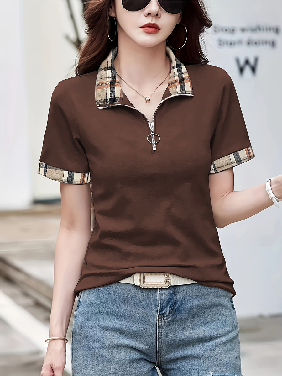Women'S Fashion Casual Top - Coffee Brown