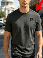 180G Summer Solid Color Pure Men'S Clothing, Multi-Color Optional T-Shirt And Chap Design (1pc) Loose Lazy Skin-Friendly Wrinkle-Free Men'S Basic Top, Short Sleeve Lightweight Breathable - Dark Gray