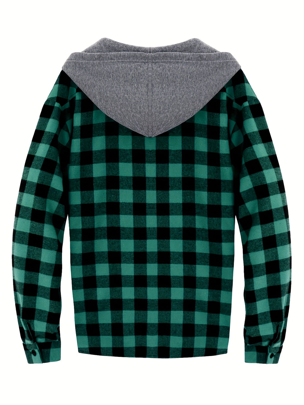 Men's Fashion Hooded Plaid Trendy Shirt Hooded Plaid Sweatshirt, Autumn/Winter Essentials, New Season - Dark Green
