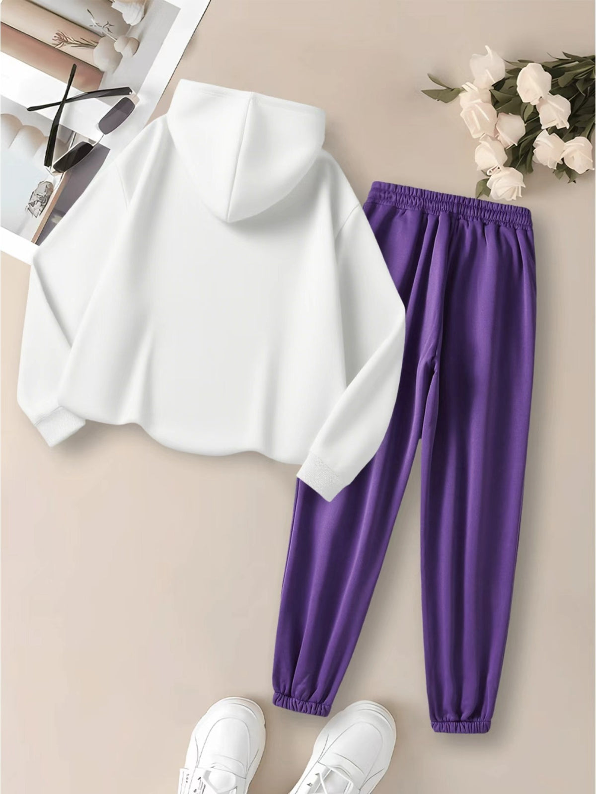 Autumn-Winter New MILANO Women's Hooded Sweatshirt Set - Purple