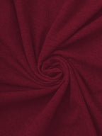 Women'S Letter Print Casual Solid Color Round Neck Short Sleeve Side Slit Dress - Burgundy
