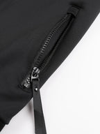 [Pearson OBM] Men'S Spring Autumn Casual Easy All-Match Outdoor Sports Jacket, Small Stand Collar Solid Color with Three Stripes, Side Seam Zipper Pockets, Elastic Cuffs And Hem Design, Full Zip Closure Coat, Suitable for Vacation, Sports - Black
