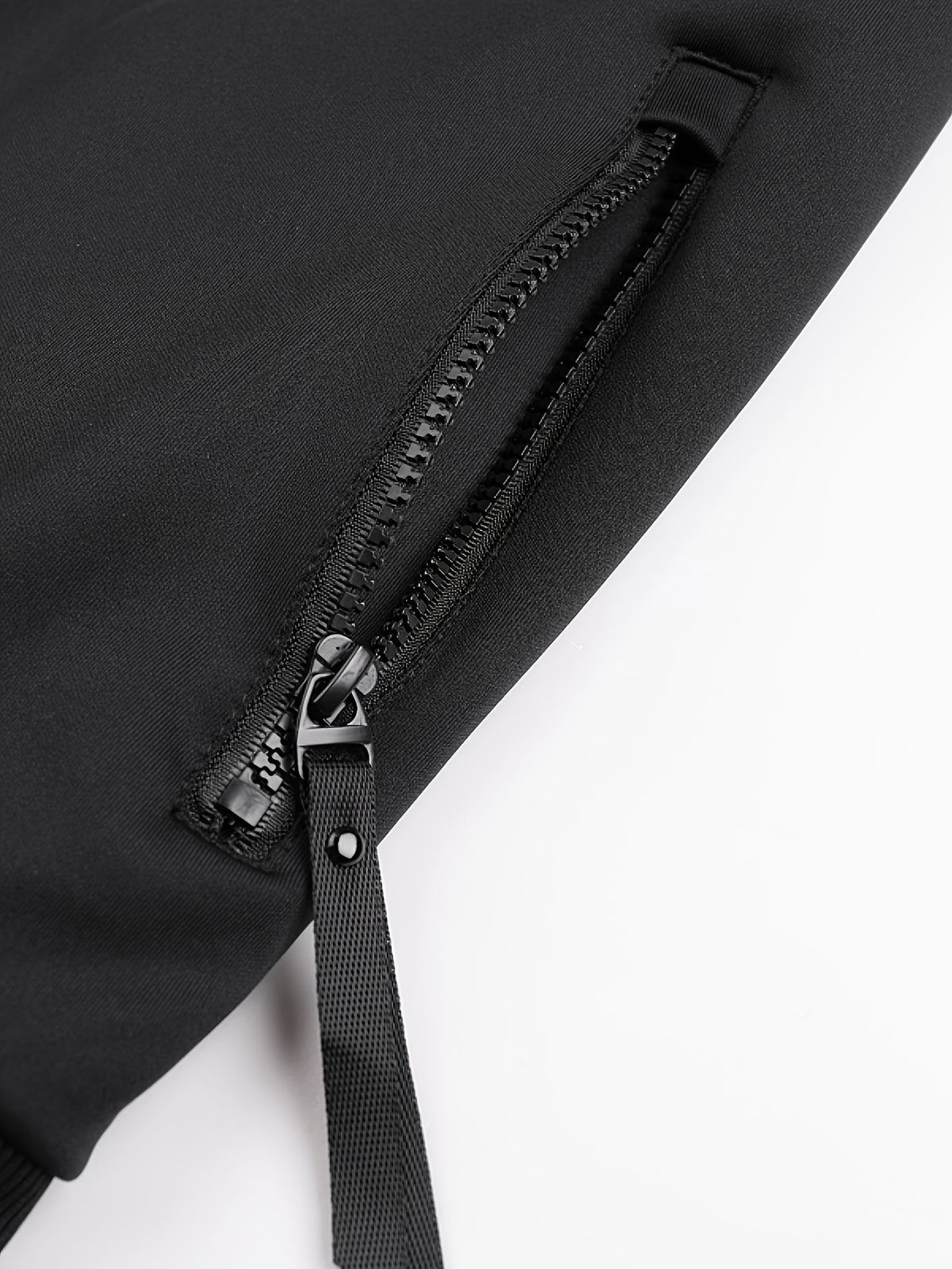 [Pearson OBM] Men'S Spring Autumn Casual Easy All-Match Outdoor Sports Jacket, Small Stand Collar Solid Color with Three Stripes, Side Seam Zipper Pockets, Elastic Cuffs And Hem Design, Full Zip Closure Coat, Suitable for Vacation, Sports - Black