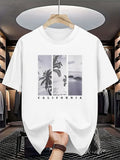 Men's Casual T-Shirt | Fashion Crew Neck | Summer Base Layer Top - White