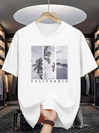 Men's Casual T-Shirt | Fashion Crew Neck | Summer Base Layer Top - White