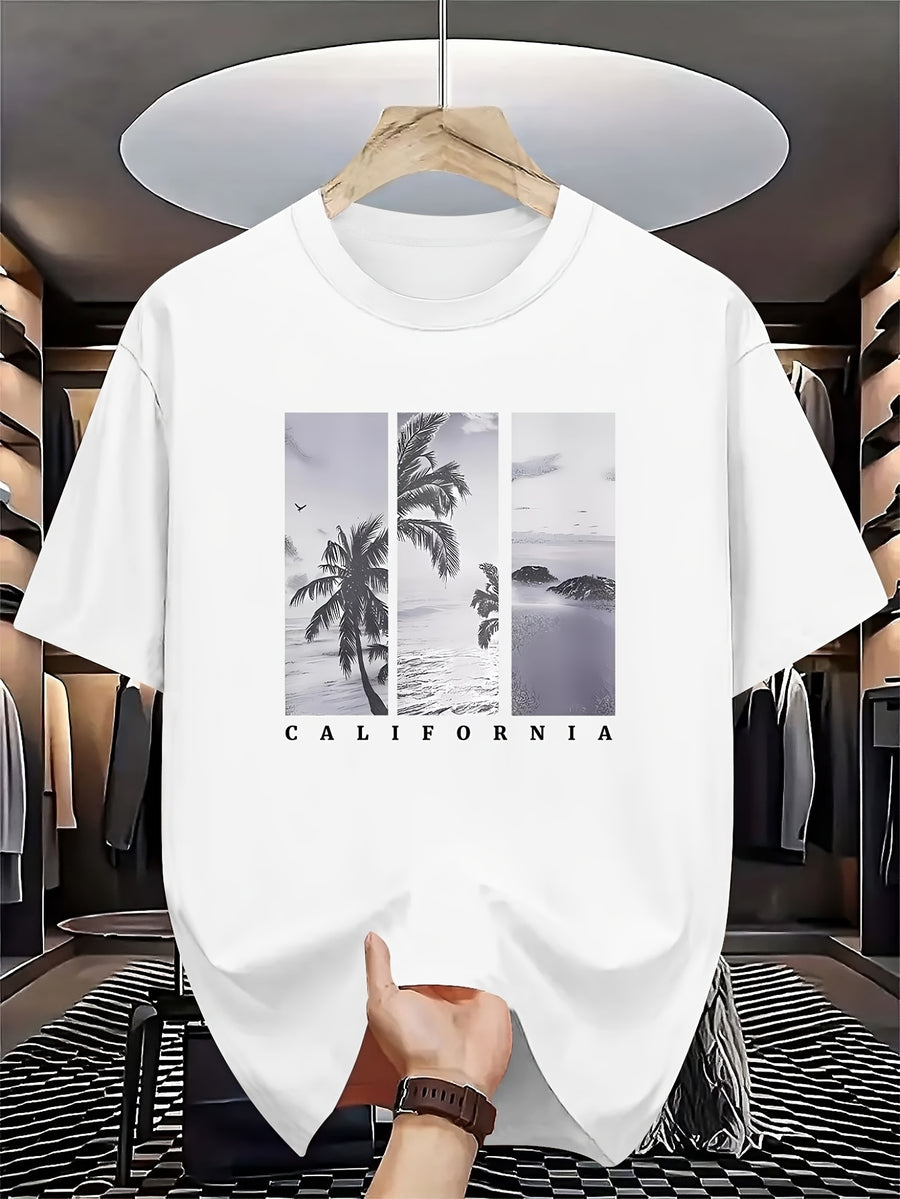 Men's Casual T-Shirt | Fashion Crew Neck | Summer Base Layer Top - White