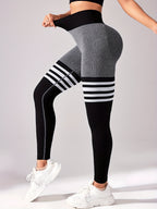 Plus Size - Plus Size - Popular New Large-Size Four-Way Stretch Leggings for Women, Featuring High Elasticity, High Waist, And a Seamless Design That Enhances The Peach-Shaped Butt And Provides a Slim, Sexy Look - Grey