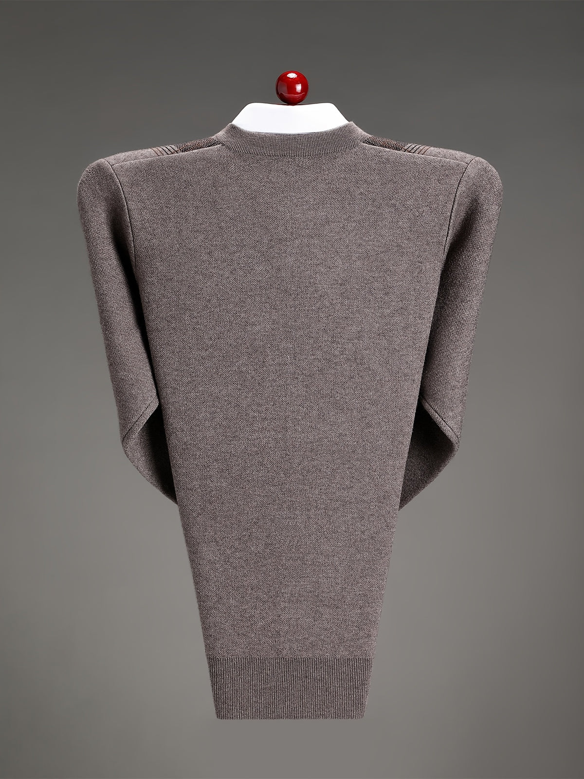 Men's Autumn and Winter Knitted Cardigan Sweater, Classic Striped Design Thickened with Pockets, Gift for Men, Suitable for Casual, Business, and Sports Knitted Outerwear Top - Camel