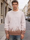 American High Street Gradient Flame Sweater | Trendy Design Knit Top - Light Brown-1