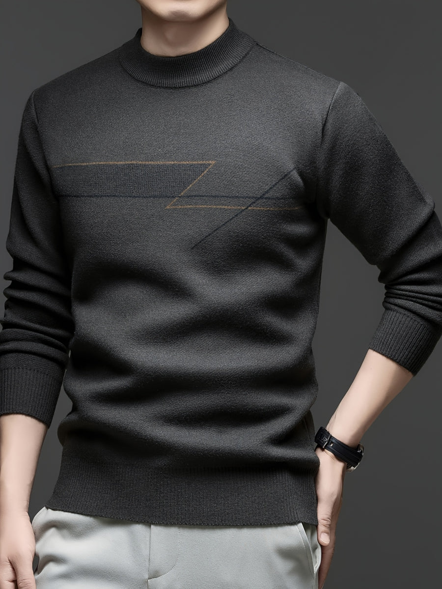 Minimalist Urban Warm Sweater, Wear-Resistant for City Casual Wear - Dark Khaki 2