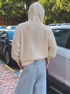 Spring And Autumn Men'S Knit Sweater, Hooded Round Neck Cardigan, Hollow Design, Casual Sporty Retro Style, Comfortable Soft Fabric, Men'S Sweater - Apricot