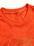 Summer New European And American Style Women'S Floral Print Loose Fit Casual Short Sleeve T-Shirt Top - Orange