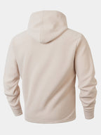 KJ-W024 Fleece Hooded Sweatshirt Jacket with Buttons, Autumn And Winter Plus Size Men'S Casual Outerwear, Stylish And Unique - Beige