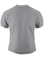 Men'S Short Sleeve Henley Shirt, Summer Button-Up Knit Style, Breathable And Fashionable, High-Quality Casual Outdoor Top, Suitable for Spring And Summer Seasons - Light Grey